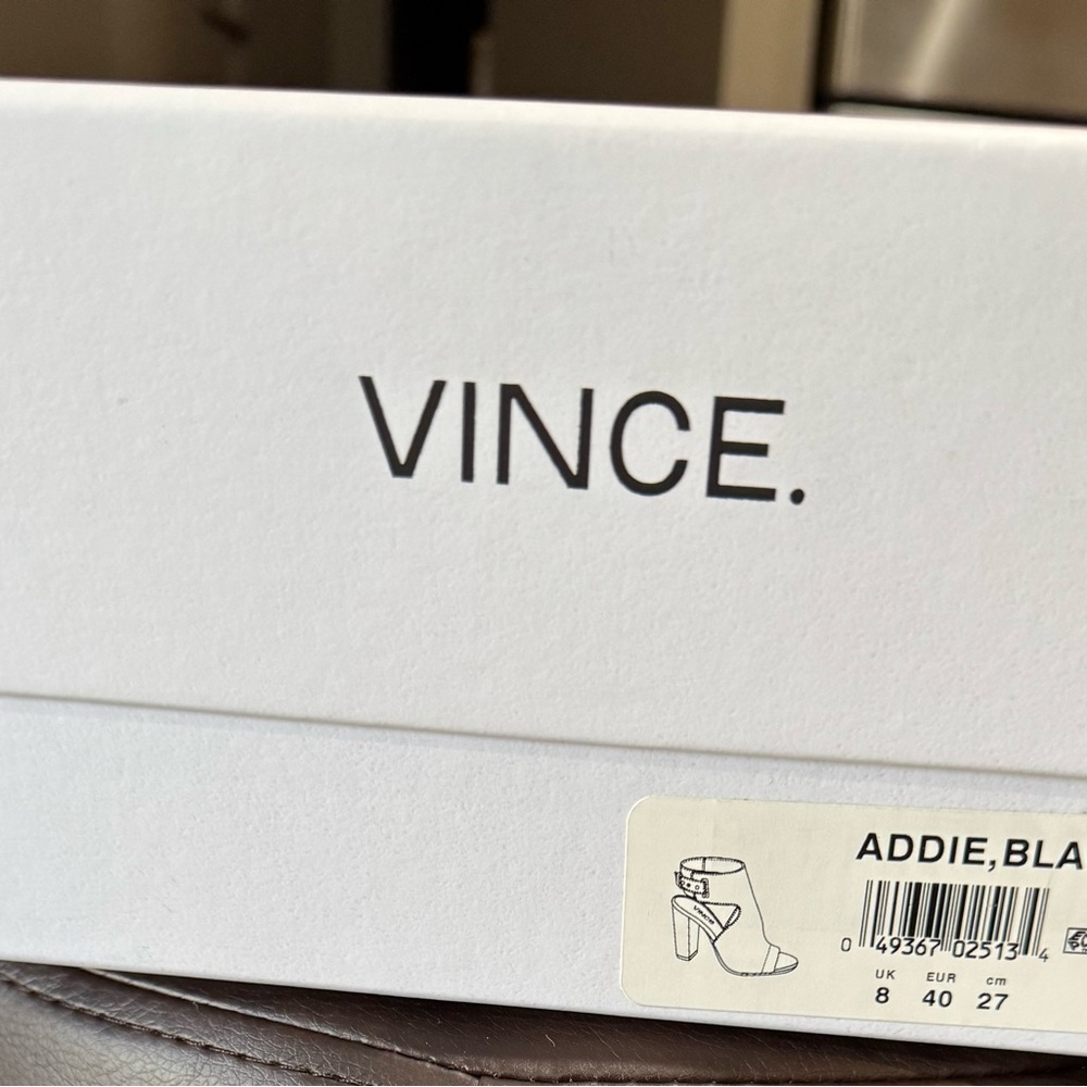Vince Black Leather Sandals with Wooden Heel - Size 10 (EUR 40) - New in box - Picture 9 of 9